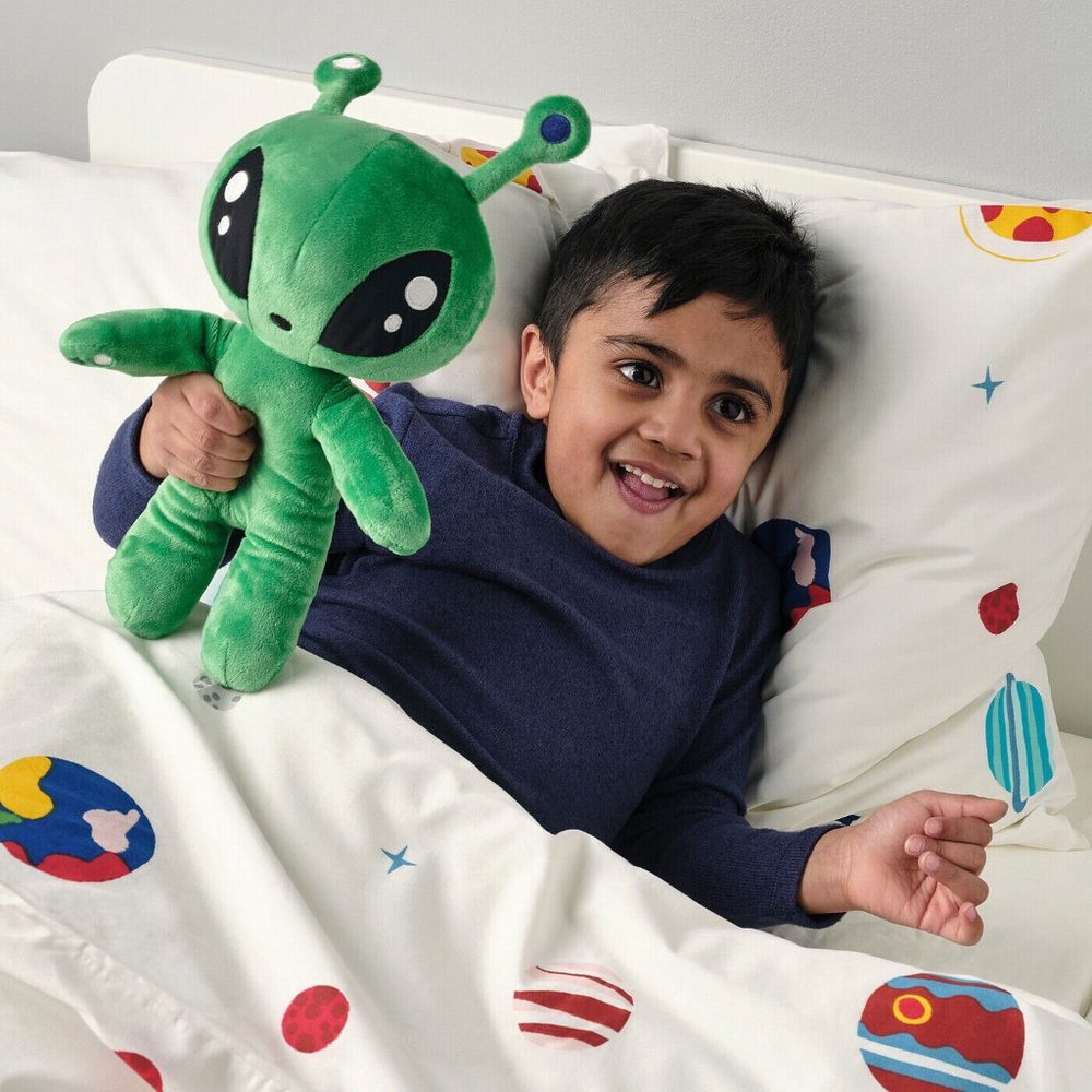 New ! IKEA AFTONSPARV Soft Toy, Alien/Green, 13"  Original - Picture 2 of 4